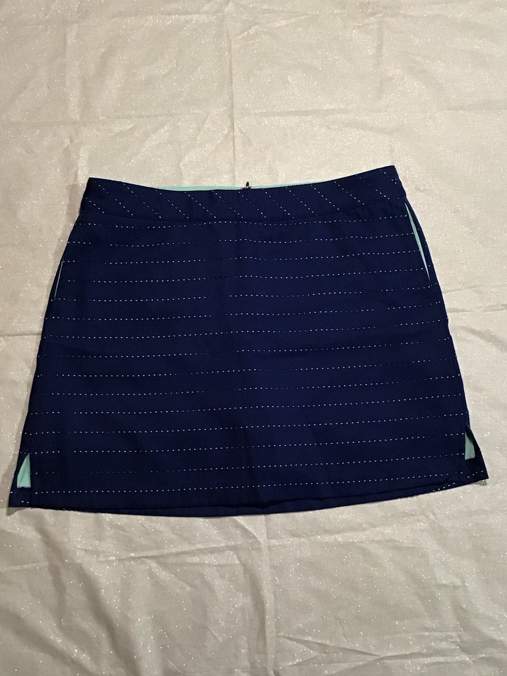 Lady Hagen Navy Mini Skort with Mint Accent